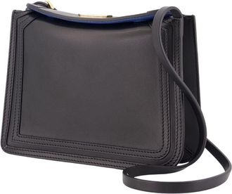 Lanvin Womens Compagnon Crossbody Bag Black Calfskin