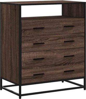 vidaXL Cómoda de madera contrachapada roble marrón 70x41x83,5 cm Vidaxl