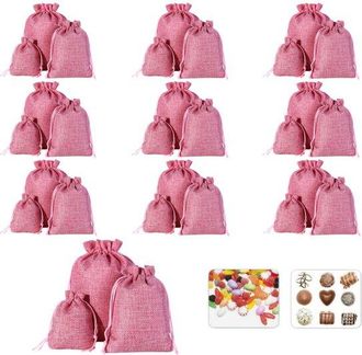 OEM Juego De 30 Bolsas De Lino Con Cord&oacute;n Ajustable, 3 Tama&ntilde;os (10 Bolsas Por Tama&ntilde;o), Bolsas Peque&ntilde;as De Tela Para Rellenar, Halloween, Pascua