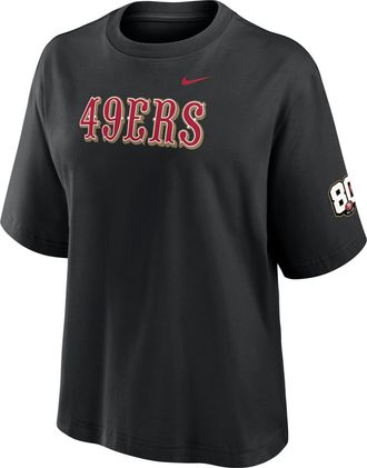 Nike San Francisco 49ers 80th Anniversary Boxy Nike Womens NFL T-Shirt in Black | 01CM00A9B-WKR