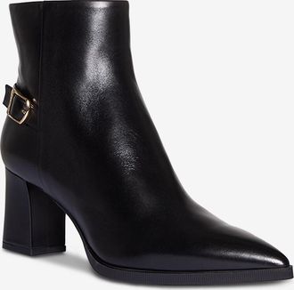 Santoni Absatzstiefeletten aus Glattleder mit spitzer Kappe