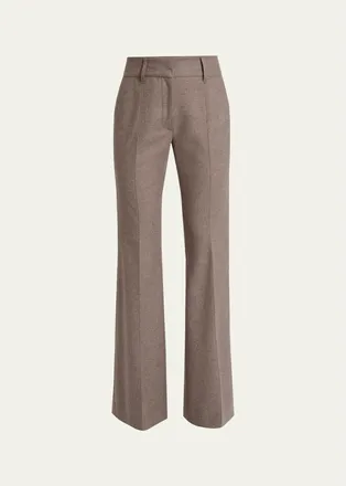 Gabriela Hearst Rhein Wool-Cashmere Flannel Flare Pants