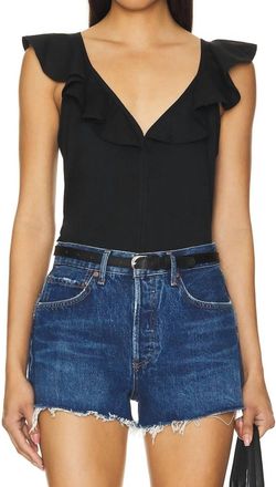 Nation Ltd Neah Ruffle Tank Top In Black