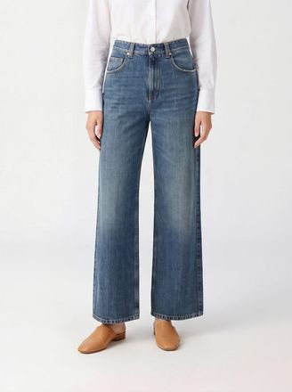 Brunello Cucinelli Wide-Leg Denim Jeans with Monili Embroidery