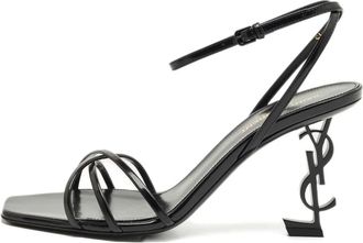 Saint Laurent Sandali Opyum con tacco scolpito - Nero
