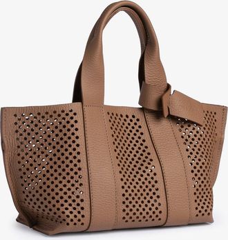 Pedro Garcia Mini perfed tote in brown cervo | Mini perfed tote | Spring Summer 26 | PEDRO GARCIA