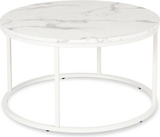 OEM Mesa De Centro Agnes Max De 80 Cm, M&aacute;rmol Blanco, Estilo Moderno