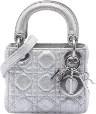 Dior Pre-owned Lady Dior - Dames - Vintage Mini Tas - Grijs - ONE Size - Leer - Vintage