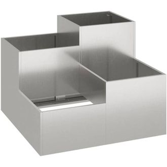 vidaXL Maceta Para Jard&iacute;n Plateado 80 X 80 X 60 Cm Acero Inoxidable Vidaxl