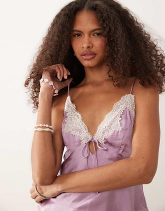 Abercrombie & Fitch Canottiera double-face gialla a fiori e viola in coordinato-Giallo