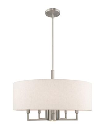 Livex Lighting Livex Meridian 6 Lt Brushed Nickel Pendant Chandelier