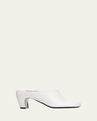 Dries Van Noten 75mm Floral Debossed Leather Mules