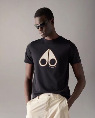 Moose Knuckles Mens Tandem T-Shirt in Black Cotton - Size Medium