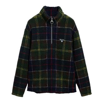 Barbour Forro Polar Tart&aacute;n Media Cremallera - Sport - Hombre - Verde - XL
