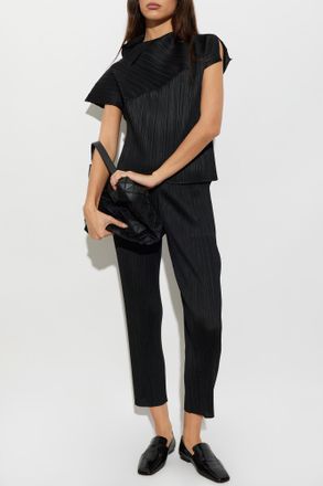 Pleats Please Issey Miyake Pleated Top, Womens, Black