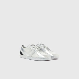 Diesel S-Slante-D - Distressed sneakers in leather and suede - Sneakers - Man - White