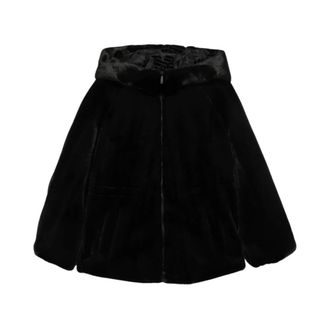 Emporio Armani Comfort Fit Faux Fur Jas - Dames - Jassen - Zwart - Maat: XS Polyamide