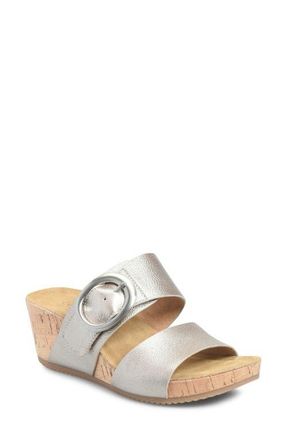 COMFORTIVA Elizabeth Platform Wedge Slide Sandal in Grey Gold at Nordstrom, Size 9.5