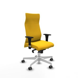 Piqueras y Crespo Albacete Xl Sincro Similpiel Amarillo Brazos 1d Base Blanca Ruedas 65mm Engomadas