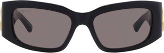 Balenciaga Grey Rectangular Ladies Sunglasses BB0360S 005 56