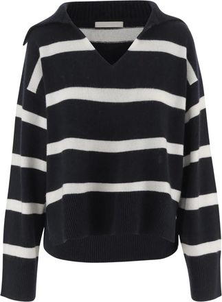 Allude V-neck Knitwear, female, Multicolor, M, Cashmere Striped Jumper