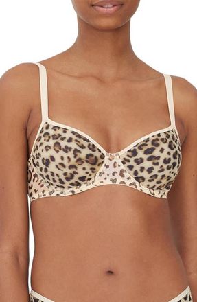 Skarlett Blue Spellbound Multi-Way Spacer Underwire Bra in Leo Leopard at Nordstrom, Size 34Ddd