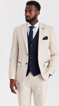 PAUL ANDREW 3 Piece Cream Check Suit with Check Waistcoat