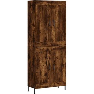 vidaXL Vidaxl - Aparador Alto Madera Contrachapada Roble Ahumado 69,5x34x180 Cm