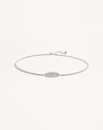 Valentino Garavani Cintura A Catena VLogo Signature Con Cristalli Donna PALLADIO/CRYSTAL L