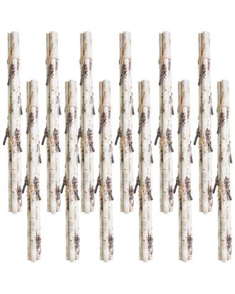 Melrose International Rustic Birch Log Bundle With Snowy Accents