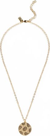 Native Gem Leopard Crystal Necklace In Gold