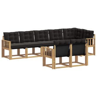 vidaXL Conjunto De Sof&aacute;s De Exterior Con Coj&iacute;n 8 Pcs Blanco Y Negro Vidaxl