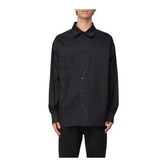 Thom Krom Casual Shirts, male, Black, XS, Black Cotton Shirt for Men