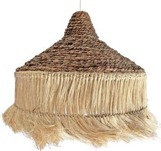 NATYAL L&aacute;mpara de techo con flecos naturales de abaca d.40cm