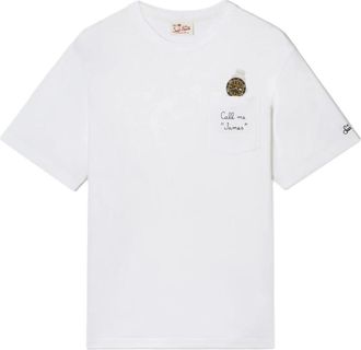 MC2 Saint Barth Austin Katoenen T-Shirt Met Borstzak - Heren - T-shirts - Wit - L - Katoen - Tops