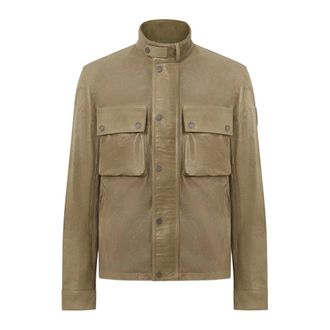 Belstaff Leather Jackets, male, Beige, Size: XL Racemaster Air Jacket
