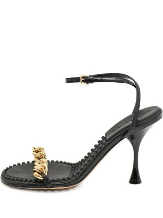Bottega Veneta dot chain sandals - Black