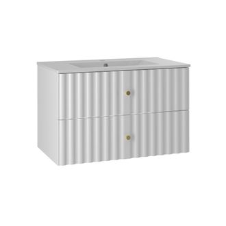 Petits Meubles Mueble lavabo encastrado estratificado Blanco