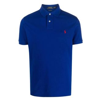 Polo Ralph Lauren Polo Shirts, male, Blue, Size: 2XL Custom Slim Fit Polo