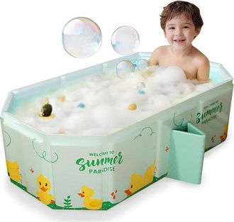 OEM Vaschetta Da Bagno Pieghevole Per Neonati, Vaschetta Portatile Per Bambini, Per Un Bagno Sicuro, Design Salvaspazio, 78 X 45 X 30 Cm, Verde