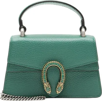 Gucci Green Leather Crystal Dionysus Mini Top Handle (Authentic Pre-Loved)