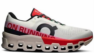 On Mens Cloudmonster 2 Running Shoes In Ivory/silver