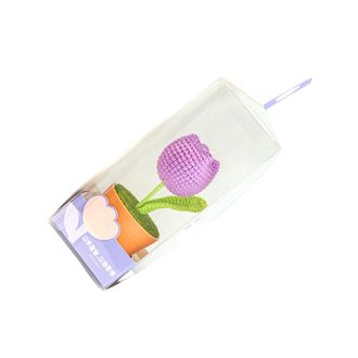 OEM Maceta Tejida A Mano Con Flores, Decoraci&oacute;n De Oficina - Morado