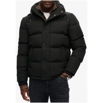 Superdry Mens Hooded Padded Jacket - Black - Size X-Large