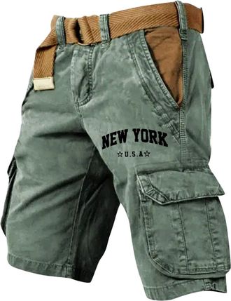 Generic Mens Cargo Trousers Mens Cargo Pants for Outdoor Casual Wear Comfortable Letter Print Design Work Pants Ideal for Summer and Autumn Seasons (Dark Gree