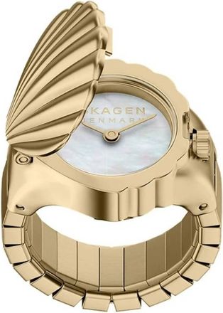 Skagen Quartz White Mother of Pearl Dial Ladies Watch Ring SKW3180