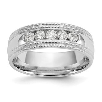 Diamond2Deal 14k White Gold Lab Grown Diamond Wedding Band Ring 1/2Ct Clarity- VS Color- D-E