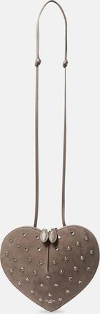 Alaia Le Cour studded suede shoulder bag
