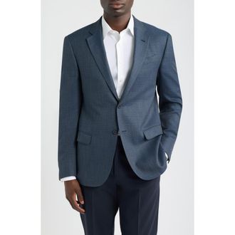Emporio Armani Virgin Wool Blend Sport Coat in Blue Grey at Nordstrom, Size 58