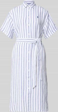 Polo Ralph Lauren Oversized Hemdblusenkleid aus reinem Leinen in Weiss, Gr&ouml;&szlig;e 34